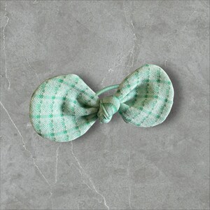 Knot Fabric Hair Bow from Vintage Fabric Hair Elastic Band Accessory Ponytail Holder, Stocking Stuffer Secret Santa Gift Under 5 Dollars