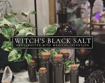 Witch's Black Salt for Protection & Ritual Magic | Three Sizes Available (10mL, 20mL, 30mL)