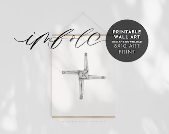 Impresión de la Cruz de Brígida: Decoración del Sabbat de Imbolc (PDF imprimible de 8 x 10)