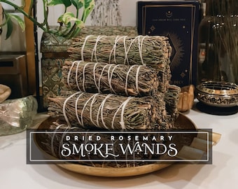 Dried Rosemary Smoke Wands | Smoke Cleansing | 4" Herbal Smoke Bundle | Home Cleanse | Energy Cleansing | Cleansing Rituals