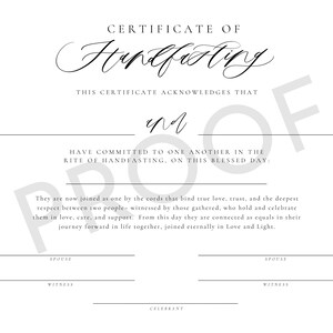 Printable Handfasting Certificate Option 4: NON-BINARY Spouse &amp; Spouse ...