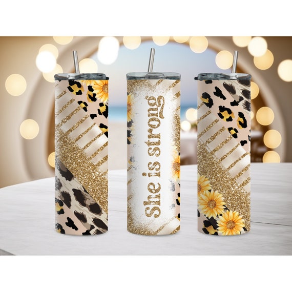 Personalized Affirmations Skinny Tumbler with lid and straw
