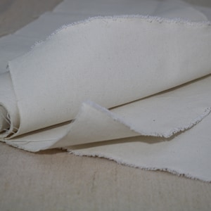 Stiff Cotton Fabric for Painting/Duck Cotton Fabric/Natural Calico Fabric/Weight 300gsm for Upholstery, Clothing, Bags/Printing Canvas