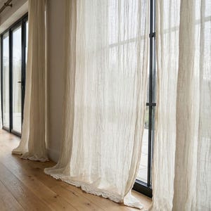 Baumwoll-Gaze Vorhang Panel: Sheer Boho Fensterbehang