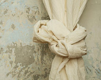 Extra Wide Hemp Curtains, 150-190cm, Sheer Window Door Drapes, Handmade