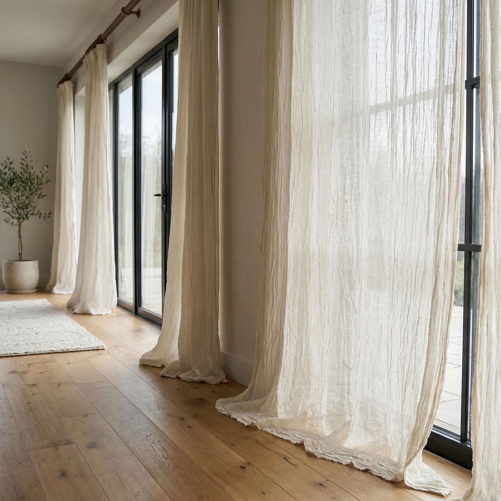 Cotton Gauze Curtain Panel: Sheer Boho Window Covering - Etsy