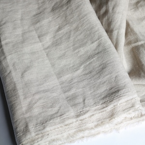 Natural color extra wide linen fabric, 110 inches (285 cm) wide, stone washed linen, 100% linen fabric for clothing and bedding, 160 g / m2