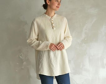 Unisex Hemp Cotton Blend Shirt - Light Summer Blouse
