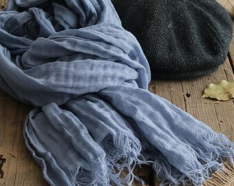 Oversized Cotton Gauze Scarf: Bohemian Style Wrap (90x220 cm)