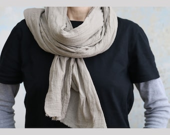 Oversized Cotton Gauze Scarf: Bohemian Style Wrap