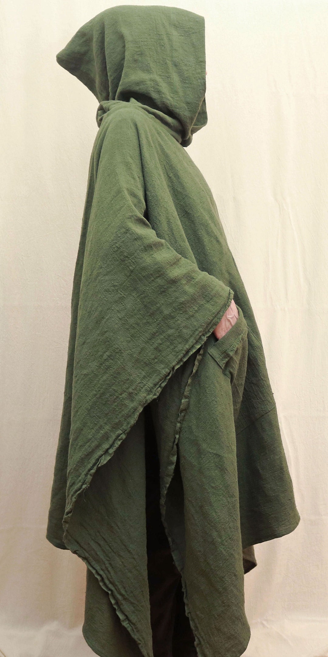 Viking Cosplay/hobbit Cloak/poncho With Hood/hemp - Etsy