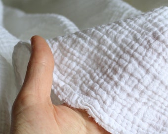 White muslin gauze for sewing clothes/Weight 179 gsm / Thick muslin canvas for blankets/Muslin for curtains