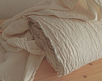 Soft Raw Cotton Muslin Fabric: Semi-Sheer, 59" Wide