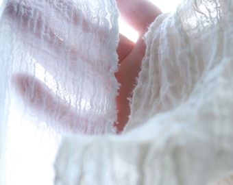 Soft Cotton Gauze Fabric: Natural Muslin for Wedding Decor & Dress