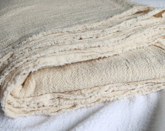 Handwoven Hemp & Cotton Throw Blanket: Bohemian Crepe Texture