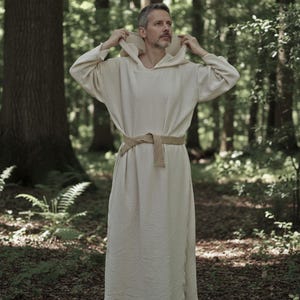 Handgemachte Kapuzen Baumwolle Monk Tunika: Unisex Monk Robe