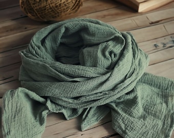 Oversized Cotton Gauze Scarf: Bohemian Style Wrap