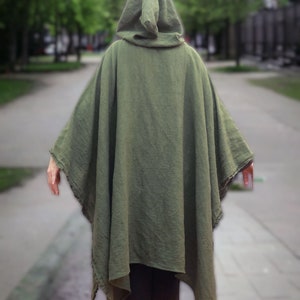 Poncho with hood/Medieval cloak/Hooded cloak/Hemp cape/Hemp jacket/Long Poncho/Hippie Poncho/Gifts For Boyfriend