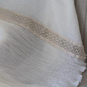 Pure Cotton Gauze Curtains – Airy Ivory Drapes, Rustic Bohemian Decor image 5