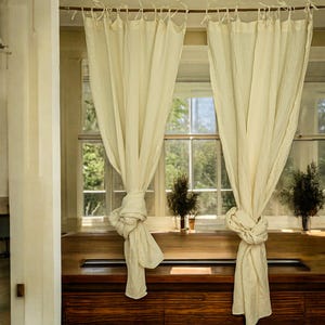 Hemp Curtain Panel / Curtains Hemp Drapes/Boho Curtains/ Cafe Curtains / Home Gift