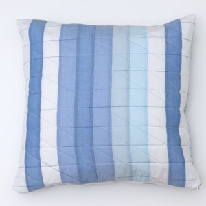 Patchwork quilted cushion 40x40cm made from upcycled fabric