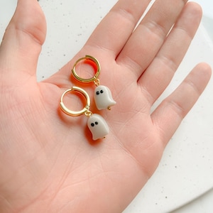 Mini Ghost Huggie Hoops