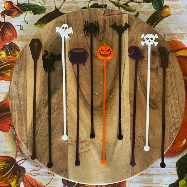 Halloween Drink Stir Sticks|Spooky Swizzle Sticks|Party Favors|Entertaining|Halloween Party