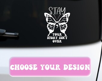 Semi Colon Vinyl Decal | Car Truck Window Bumper Sticker Mirror Laptop ...