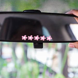 Car Mirror Decal | Flower Mirror Decal | Rear View Mirror Decal | Car Accessories | Car Decor Interior | Vinyl Decal Laptop Sticker | Retro