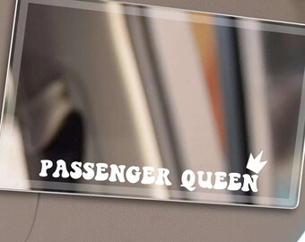 Passenger Queen Car Mirror Decal | Car Accessories for Women | Girly Car Accessories | Cute Car Decor | Cute Car Decal | Cute Decal Sticker
