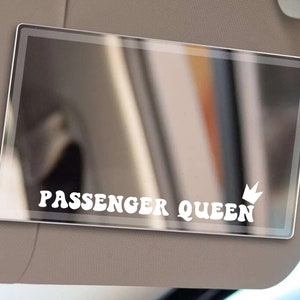 Passenger Queen Car Mirror Decal | Car Accessories for Women | Girly Car Accessories | Cute Car Decor | Cute Car Decal | Cute Decal Sticker