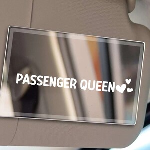 Passenger Queen Car Mirror Decal, Car Accessories for Women, Girly Car Accessories, Cute Car Decor, Cute Car Decal, Cute Decal Sticker