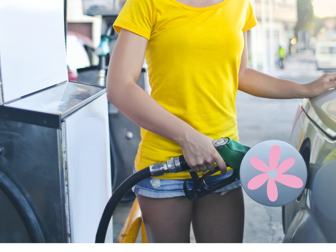 Gas Cap Decal Car Accessories Retro Flower Decal Car Etsy