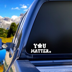 You Matter Car Decal | Mental Health Decal | Positive Affirmation Retro ...