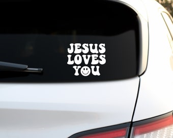 thumbnail image 2 of Jesus Loves You Vinyl Decal Sticker - Glossy Finish For Car Window Bumper - Made In Australia 2 of 4