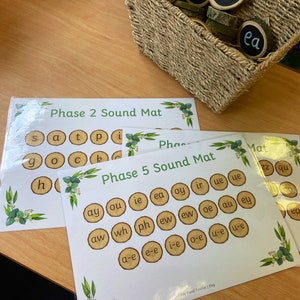 Natural Phonics Mats for Natural Classrooms ~ Phases 2, 3 and 5. Natural Classroom Resources ~ Log Slice Resources ~ Nature themed image 3