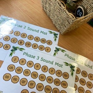 Natural Phonics Mats for Natural Classrooms ~ Phases 2, 3 and 5. Natural Classroom Resources ~ Log Slice Resources ~ Nature themed image 2
