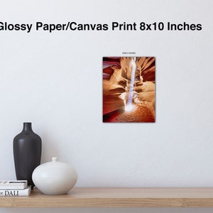 Light Beam One Photography Canvas Wall Decor Slot Canyon Wall Art Arizona Southwest Antelope Canyon Upper Antelope , F Newman Photography Glossy Paper 8x10 inches