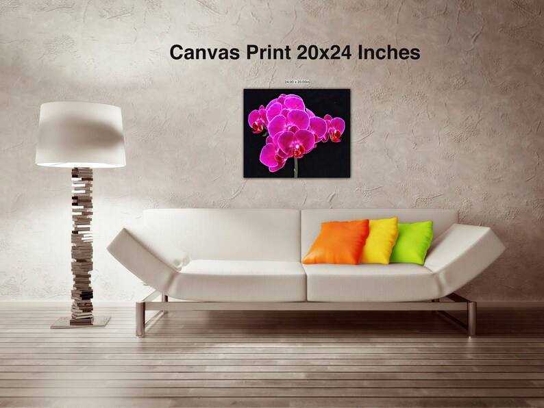 Fuchsia Orchid Wall Art Flower Canvas Wall Decor Canvas Print Flowers Fine Art, F Newman Photography image 5