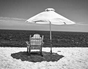 Solitude, Wall Art Canvas Wall Decor Black and White Glossy Paper Infrared beach, F Newman Photography