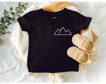 Toddler MOUNTAINS Tee | Kids Short Sleeve Shirt | MOUNTAINS | Toddler Gift | Trendy Kids Shirt | Trendy Baby Shirt | Brother Shirt | Baby