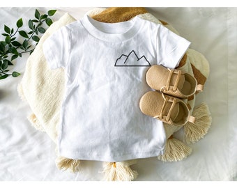 Toddler MOUNTAINS Tee | Kids Short Sleeve Shirt | MOUNTAINS | Toddler Gift | Trendy Kids Shirt | Trendy Baby Shirt | Brother Shirt | Baby