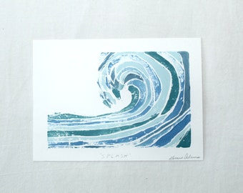 Original Lino Print- "Splash"