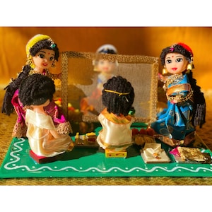 Muhurtham theme dolls/ adduthera dolls/ indian marriage dolls/ indian wedding dolls/ south indian dolls/ saree dolls