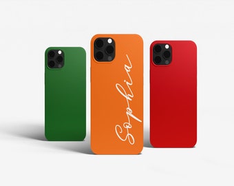 Personalized iPhone 15 Pro Max Case, Custom Name Phone Case, One Color Phone Case, iPhone 14 13 12, Samsung Galaxy S23 S22 Ultra, S20 S21 FE