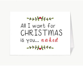 Naked Christmas Card - Etsy
