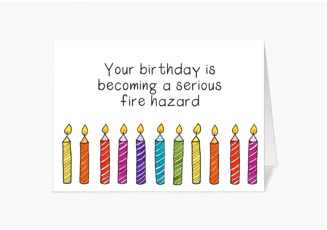Fire Hazard / Birthday Card Etsy