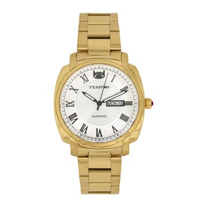 Reloj Tempus White Day/Date Dial Zafiro Reloj para Hombre