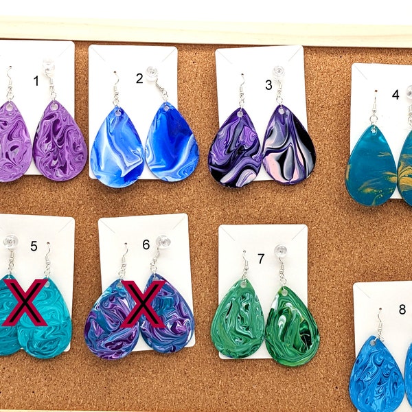 Acrylic Pour Earrings