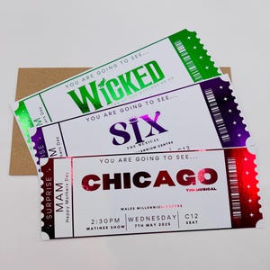 Personalisierte Theaterkarte | Benutzerdefiniertes Ticket | Personalisierte Folienkarte | Event-Eintritt | Überraschungsgeschenk | Karte | zeigen Andenken